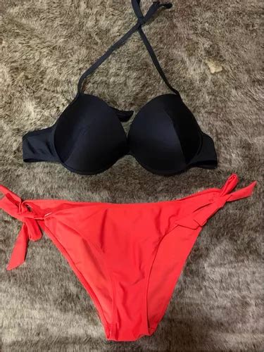 Traje Ropa De Ba O Bikini Negro Con Naranja Talla Xl Nuevo Cuotas Sin Inter S