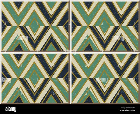 ceramic tile pattern  triangle geometry golden  stock vector