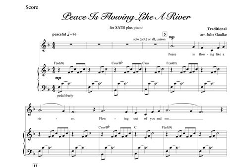 Peace Is Flowing Like A River Satb With Mp3 Pdf Download By Julie Gaulke