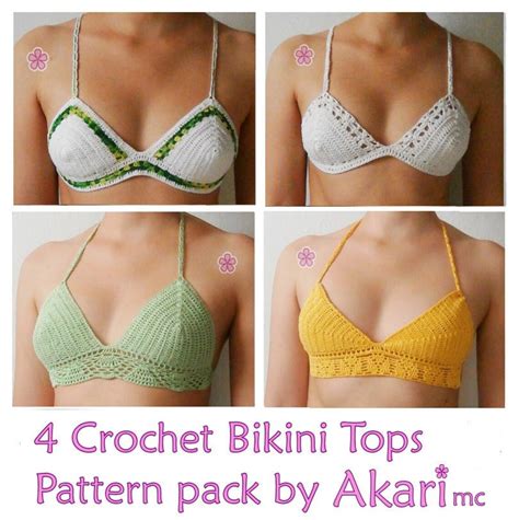 1 FREE Crochet Pattern 4 Crochet Bikini Tops PDF Crochet Patters Sexy Crochet Bikini Tops