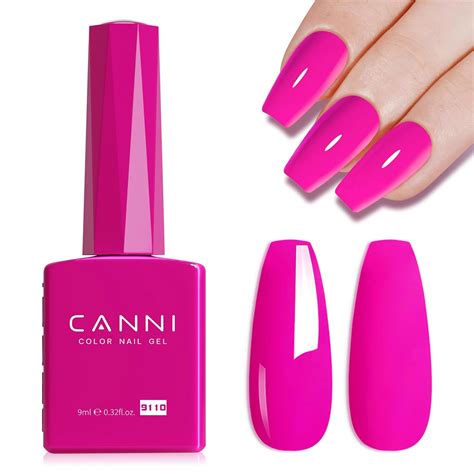 Amazon CANNI Hot Pink Nail Gel Polish 1Pcs Bright Coral Pink Nail Polish Gel Cerise Color