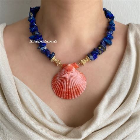 Scallop Shell Necklace Etsy