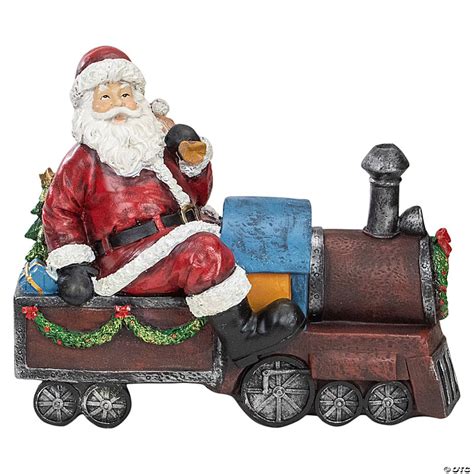 Northlight 14 Red And Blue Santa On A Train Christmas Tabletop