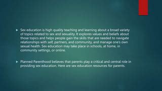 Facts About Sex Education Pptx