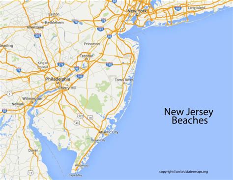 New Jersey Beaches Map | Map of New Jersey Beaches