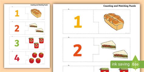 Food Themed Counting Matching Puzzle Teacher Made Twinkl