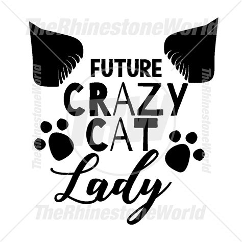 Future Crazy Cat Lady Svg Clip Art Design Download