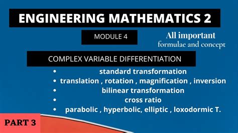 Engineering Mathematics 2 Unit 4 Complex Variable Part 3 Of 1 Shot