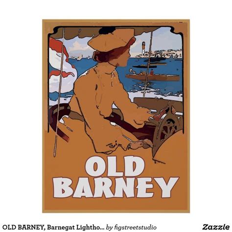 OLD BARNEY Barnegat Lighthouse Vintage Style Poster Zazzle