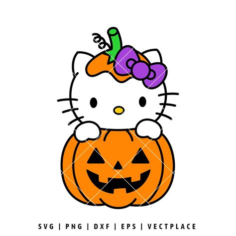 Hello Kitty With Pumpkin SVG | Halloween SVG - Vectplace