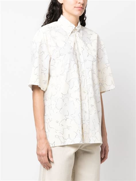 Plan C Floral Print Short Sleeve Shirt Farfetch