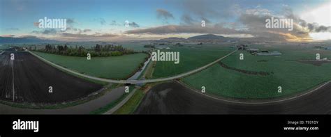 Aerial Farmland Panorama During Golden Hour Stock Photo Alamy