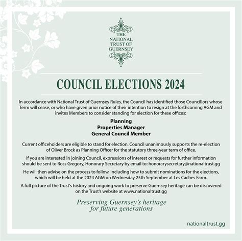 Council Elections 2024 The National Trust Of Guernsey