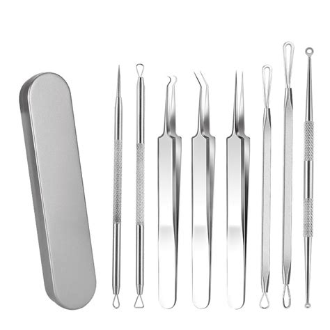 Blackhead Removal Tool Kit, 8 Pieces Blackhead Extractor Tool Blemish ...