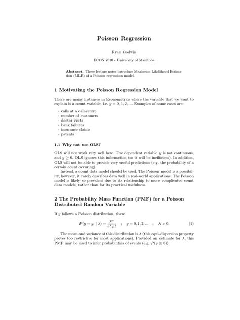 Poissonregression | PDF | Poisson Distribution | Teaching Mathematics