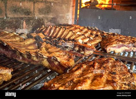 Traditional Barbecue In Uruguayuruguayan And Argentinian Style Grilled