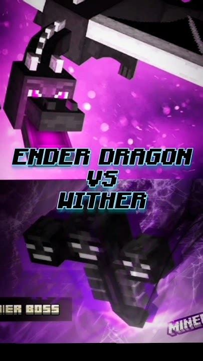 Minecraft Ender Dragon Vs Wither Minecraft Minecraftshorts Youtube