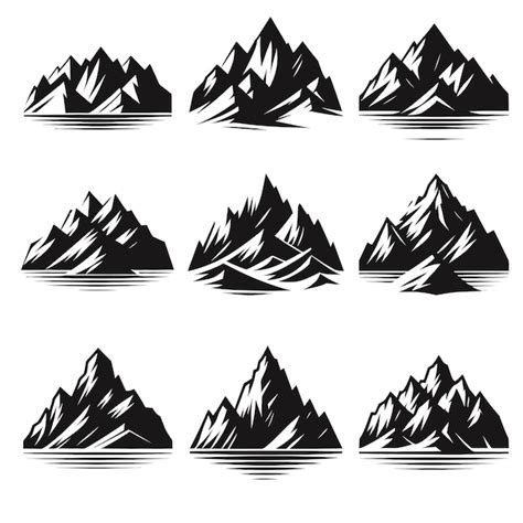 Premium Vector | Free Mountain Logo vector black and white Sticker