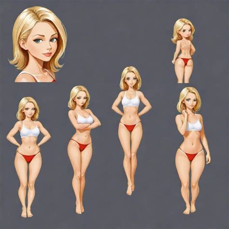 Un Dibujo De Una Mujer En Un Bikini Con Una Parte Superior Blanca Vector Premium Generado Con Ia