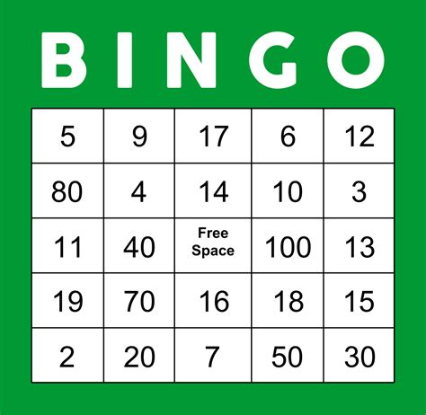 Bingo Template Free Printable