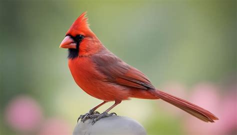 A Red Bird With A Black Beak And A Red Beak Premium Ai Generated Image