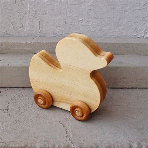 Handmade Wooden Duck Push Toy