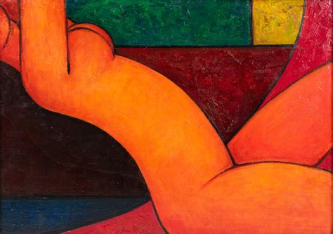 Unknown Modern Orange Nude Oil On Canvas Painting For Sale At 1stDibs Spanish Speaking