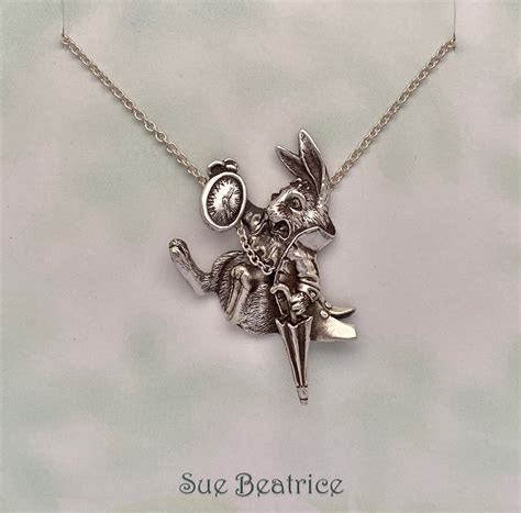 Silver White Rabbit Necklace Unique Handcrafted Wearable Sculpture