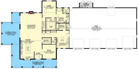 Bed Barndominium Style House Plan Under Square Feet With