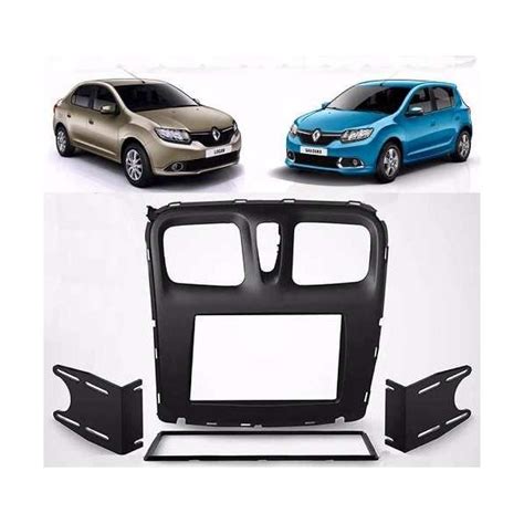 Moldura 2 Din Renault Logan Sandero 2016 A 2019 Preta Shopee Brasil