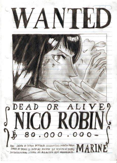 Nico Robin Wanted Poster By Uzumakikaila On Deviantart