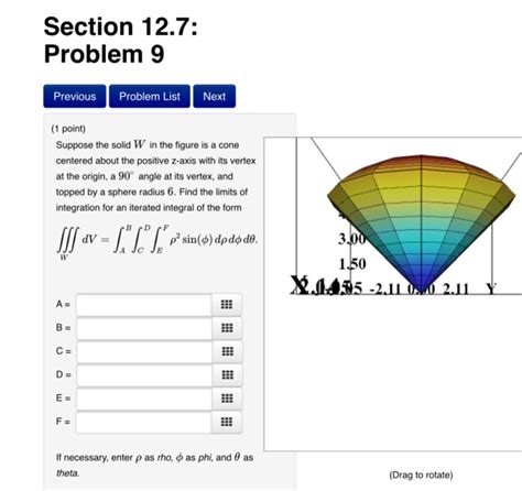 Solved Suppose The Solid W W In The Figure Is A Cone Chegg