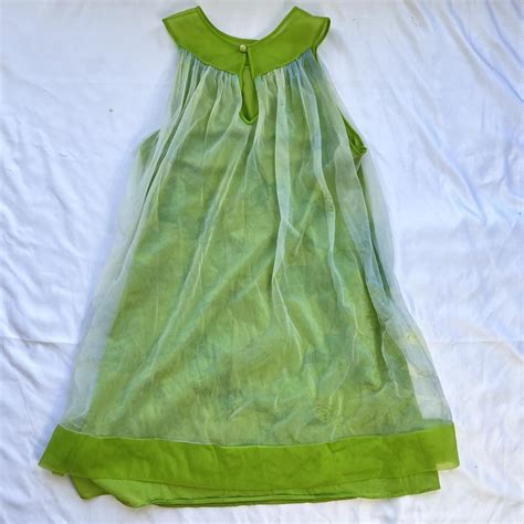 Vintage S Green Babydoll Lingerie Slip Vintage Depop