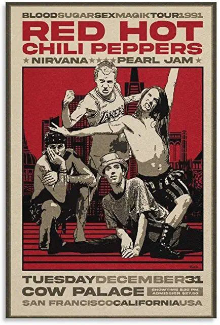 Amazon Red Concert Poster Red Hot Chili Peppers Poster Red Hot Chili Peppers Graphic