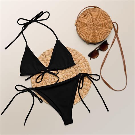 Black String Bikini Sexy Black Bikini Black Swimsuits Etsy