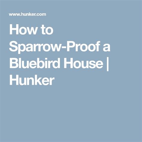 How To Sparrow Proof A Bluebird House Hunker Bluebird House Hunker