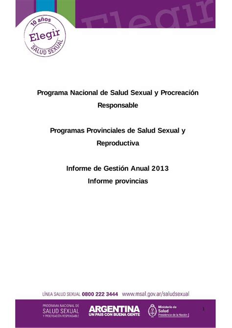 PDF Programa Nacional de Salud Sexual y Procreación tbinternet