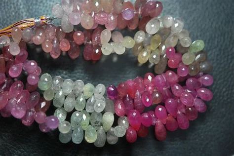 Umba Sapphire Faceted Drops Briolettes Strand 8 Inches At Best Price