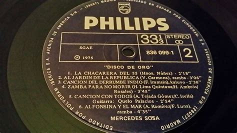 LOS MIL Y UN VINILOS MERCEDES SOSA DISCO DE ORO 1975