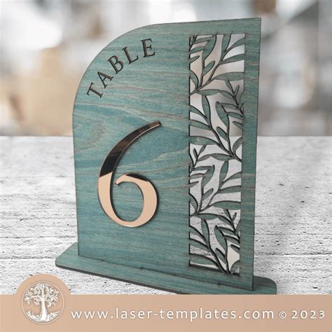 Rustic Leaf Pattern Table Numbers 1-10 – Laser Ready Templates