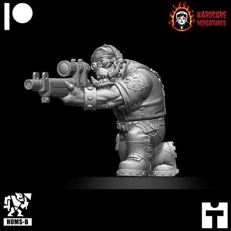 3D Printable Kommando Orcs Special Weapons Short Sleeves Arms By Hardcore Miniatures