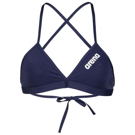 Arena Top Bikini Team Tie Back Solid Azul Swiminn