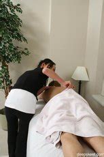 Brunette Masseuse Angelina Aces Gets Her Shaved Cunt Smashed 15 Photos