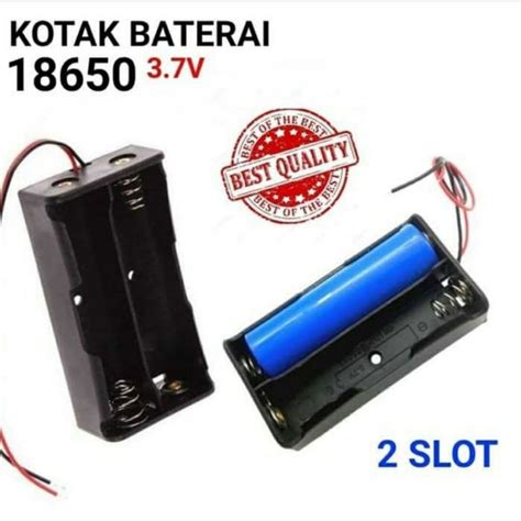 Jual Holder Kabel Tempat Kotak Baterai 2x 18650 Paralel 2 Slot Battery