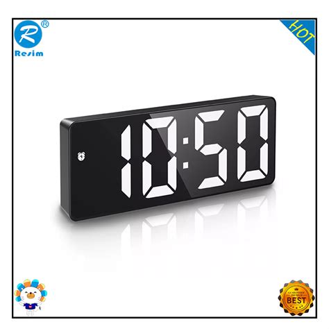Resim Digital Clock LED Alarm Clock Voice Control USB Table Clock 12 ...
