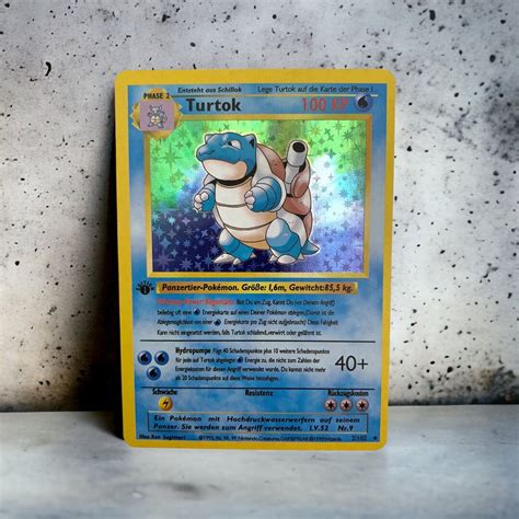 Blastoise Turtok Pokemon St Edition Holo Proxy Card German Etsy