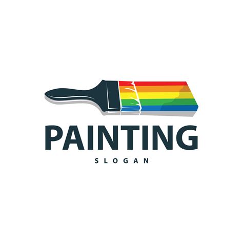 paint logo simple wall paint brush design  colorful elegant vector