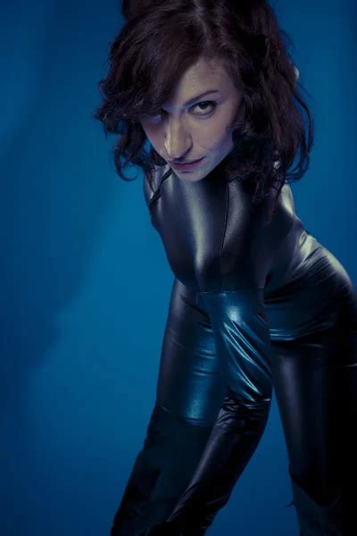 Sexy Brunette In Black Latex Costume Stock Photo By Outsiderzone 41791125