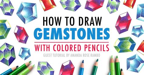 How To Draw Gemstones With Colored Pencils Adult Coloring Tutorial