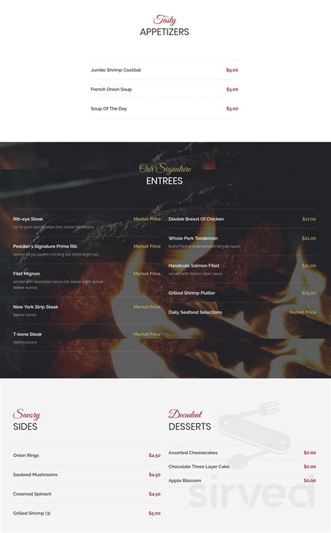 the peddler steak house menu 10